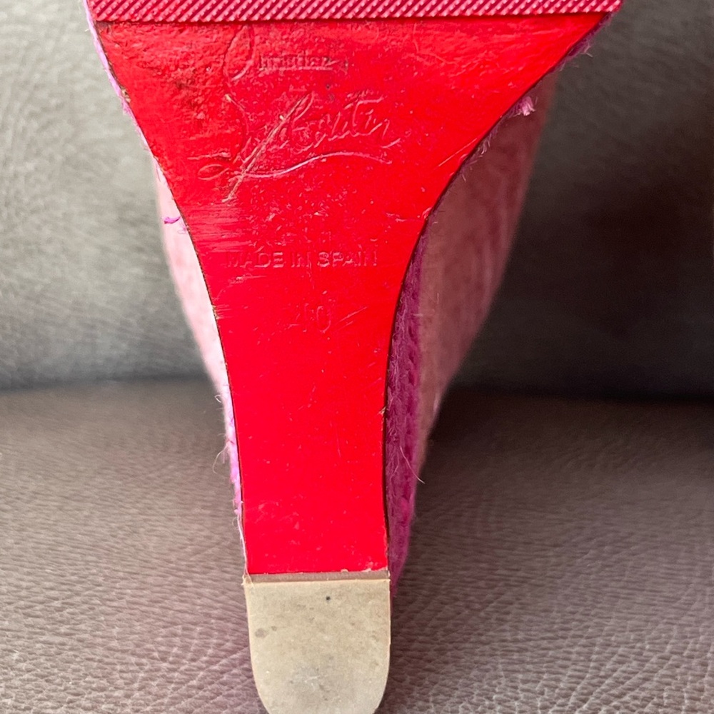 Christian Louboutin Praia 140 Pink and Yellow Wedges Euro 40 - Picture 15 of 16